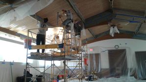 Stripping, Sanding, Staining, & Varnish of Ceiling at Free Mason's Lodge in Highland Park, IL (2)