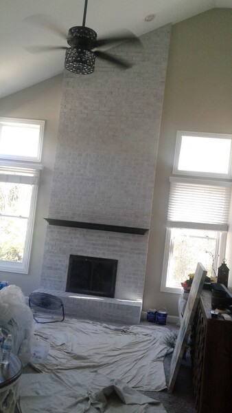Before & After Whitewashing Brick Fireplace in Green Oaks, IL (3)